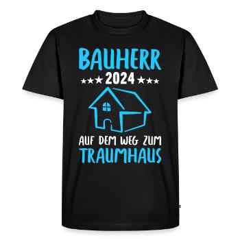 Constructeur 2024 Nous construisons les constructeurs de maisons de nos rêves - T-shirt Premium bio Homme - noir - Devant - Nico (187cm)