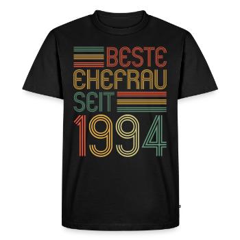 Best wife since 1994 30th wedding anniversary - Men's Premium Organic T-Shirt - black - Front - Nico (187cm)