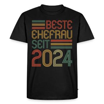 Meilleure femme depuis 2024 1er anniversaire de mariage - T-shirt Premium bio Homme - noir - Devant - Nico (187cm)