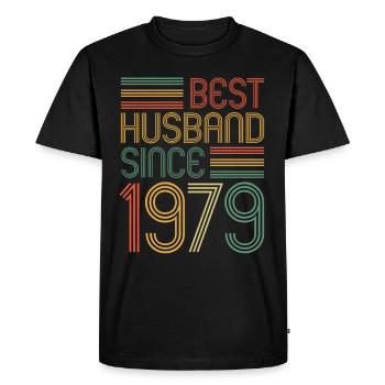 Best husband since 1979 45th wedding anniversary - Men's Premium Organic T-Shirt - black - Front - Nico (187cm)
