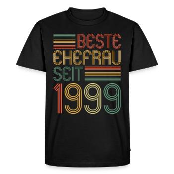 Best wife since 1999 25th wedding anniversary - Men's Premium Organic T-Shirt - black - Front - Nico (187cm)