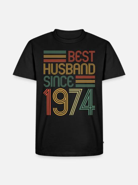 Best husband since 1974 50th wedding anniversary - Men's Premium Organic T-Shirt - black