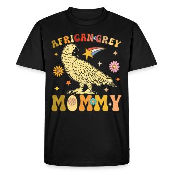 Groovy Grey Parrot Femme - T-shirt Premium bio Homme - noir - Devant - Nico (187cm)