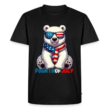 Jour de l’indépendance, États-Unis, Amérique, ours polaire, américain - T-shirt Premium bio Homme - noir - Devant - Nico (187cm)