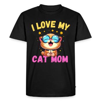 Chats, Maman, Chat, Maman, Fête Des Mères, Mignon, Miaou - T-shirt Premium bio Homme - noir - Devant - Nico (187cm)