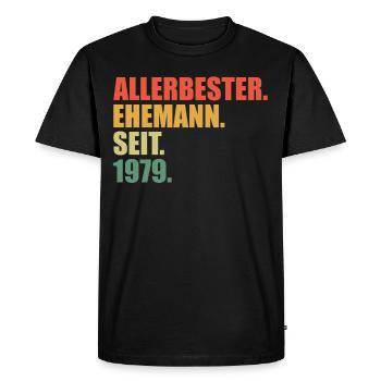 Best husband since 1979 45th wedding anniversary - Men's Premium Organic T-Shirt - black - Front - Nico (187cm)
