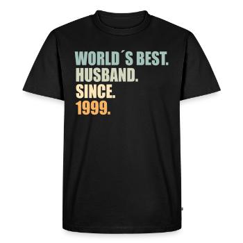 Best husband since 1999 25th wedding anniversary - Men's Premium Organic T-Shirt - black - Front - Nico (187cm)