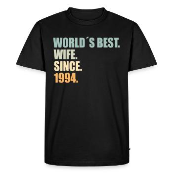 Best wife since 1994 30th wedding anniversary - Men's Premium Organic T-Shirt - black - Front - Nico (187cm)