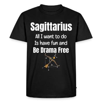 Sagittaire, je veux juste m’amuser et être libre de - T-shirt Premium bio Homme - noir - Devant - Nico (187cm)