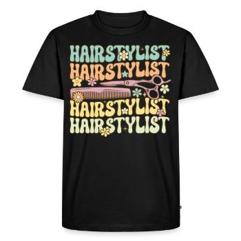 Coiffeur Groovy - T-shirt Premium bio Homme - noir - Devant - Nico (187cm)