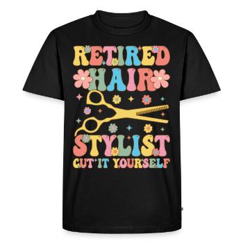 Coiffeur Groovy - T-shirt Premium bio Homme - noir - Devant - Nico (187cm)