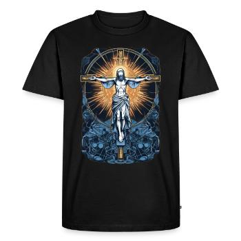 Traditional Jesus Crucifix Catholic Christianity C - Männer Premium Bio T-Shirt - Schwarz - Vorne - Nico (187cm)