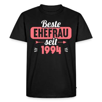 Best wife since 1994 30th wedding anniversary - Men's Premium Organic T-Shirt - black - Front - Nico (187cm)
