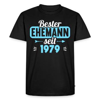 Best husband since 1979 45th wedding anniversary - Men's Premium Organic T-Shirt - black - Front - Nico (187cm)