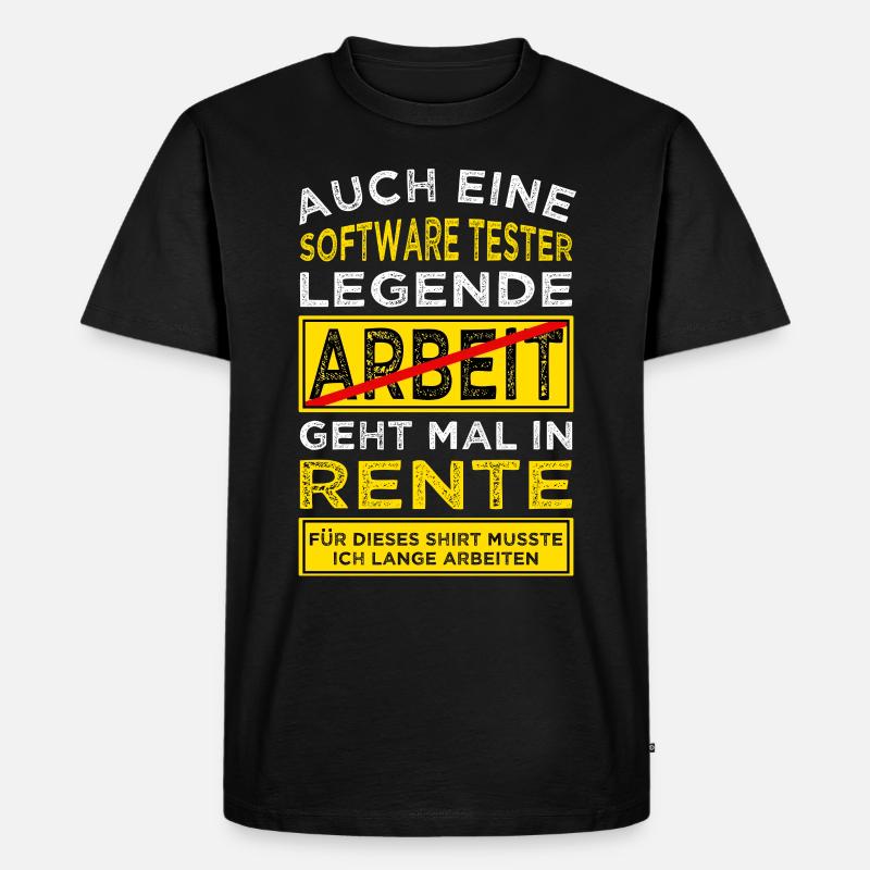 Software Tester Rente Rentner - Männer Premium Bio T-Shirt - Schwarz