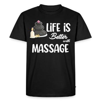 Life Is Better With Massage Therapist - Men's Premium Organic T-Shirt - black - Front - Nico (187cm)