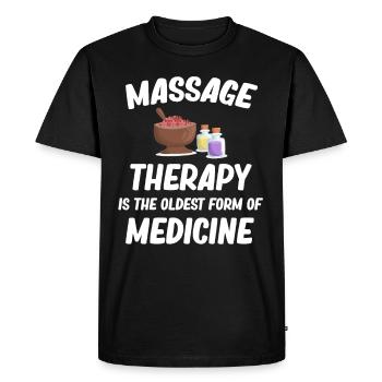 Massage therapy is the oldest form of - Men's Premium Organic T-Shirt - black - Front - Nico (187cm)
