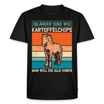 Icelandic Horse Icelandic Isi Icelandic Pony Gift - Men's Premium Organic T-Shirt - black - Front - Nico (187cm)