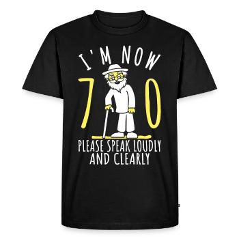 70e anniversaire 70e 70e J’ai 70 ans maintenant j’ai 70 ans - T-shirt Premium bio Homme - noir - Devant - Nico (187cm)