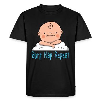 Burp Nap Répétition Grossesse Bébé Bébés - T-shirt Premium bio Homme - noir - Devant - Nico (187cm)
