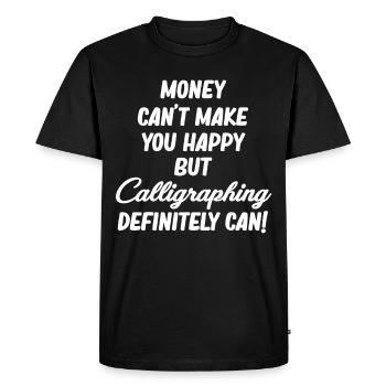L’argent ne peut pas vous rendre heureux, mais - T-shirt Premium bio Homme - noir - Devant - Nico (187cm)