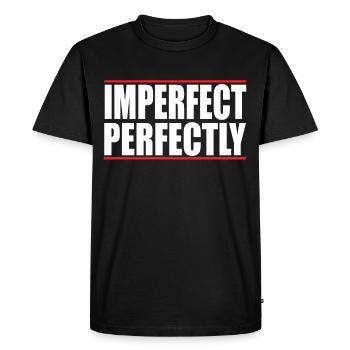 Imparfait Parfaitement - T-shirt Premium bio Homme - noir - Devant - Nico (187cm)