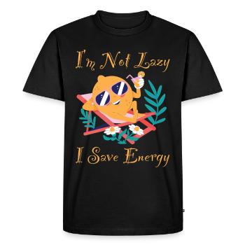 I M Not Lazy I Save Energy Lemon Lazy Funny - Men's Premium Organic T-Shirt - black - Front - Nico (187cm)