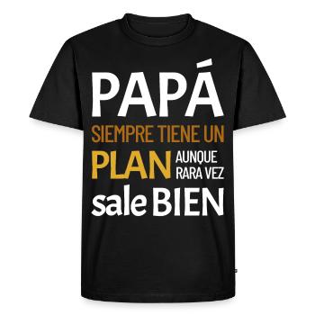 Papa a toujours un plan - T-shirt Premium bio Homme - noir - Devant - Nico (187cm)