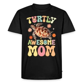 Groovy Turtle Lover Mom - Men's Premium Organic T-Shirt - black - Front - Nico (187cm)