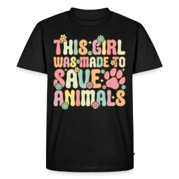 Groovy Vet Girl Veterinary Assistant - Men's Premium Organic T-Shirt - black - Front - Nico (187cm)