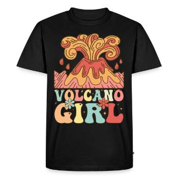 Groovy Volcanoes Female Volcano Lover Geolo - Men's Premium Organic T-Shirt - black - Front - Nico (187cm)