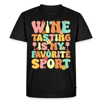 Groovy Wine Drinking - Men's Premium Organic T-Shirt - black - Front - Nico (187cm)