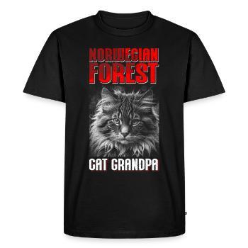 Norwegian Forest Cat Grandpa Norwegian Cat Gift - Men's Premium Organic T-Shirt - black - Front - Nico (187cm)