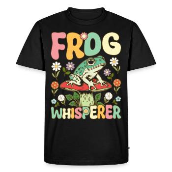 Groovy Frog Lovers - Men's Premium Organic T-Shirt - black - Front - Nico (187cm)