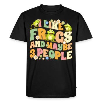 Groovy Frog Lovers - Men's Premium Organic T-Shirt - black - Front - Nico (187cm)