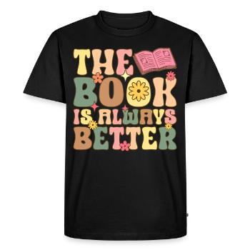 Groovy Book Reader - Men's Premium Organic T-Shirt - black - Front - Nico (187cm)