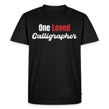 Un calligraphe bien-aimé, de drôles d’artisans, - T-shirt Premium bio Homme - noir - Devant - Nico (187cm)