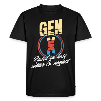 Rétro Gen X élevé sur l’eau de tuyau et les hommes de négligence - T-shirt Premium bio Homme - noir - Devant - Nico (187cm)