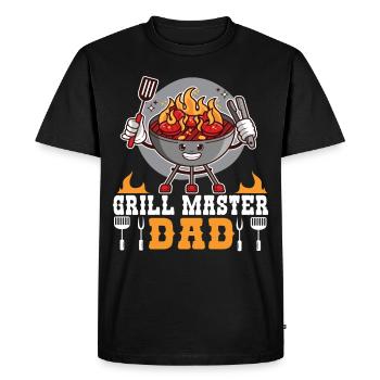 Grillmaster Papa BBQ Grill Griller Barbecue Fumoir - T-shirt Premium bio Homme - noir - Devant - Nico (187cm)