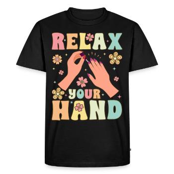 Groovy Nail Tech Nail Artist - Men's Premium Organic T-Shirt - black - Front - Nico (187cm)