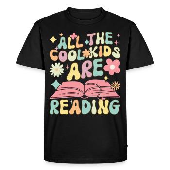 Groovy Book Reader Book Reading - Men's Premium Organic T-Shirt - black - Front - Nico (187cm)