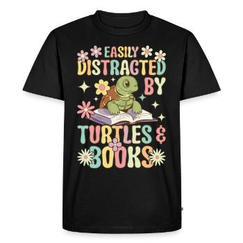 Groovy Sea Turtle - Men's Premium Organic T-Shirt - black - Front - Nico (187cm)