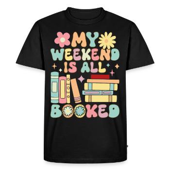 Groovy Book Reader Book Reading - Men's Premium Organic T-Shirt - black - Front - Nico (187cm)