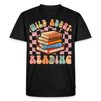 Groovy Book Reader - Men's Premium Organic T-Shirt - black - Front - Nico (187cm)