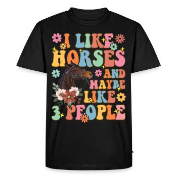 Groovy Horseback Riding Rider - Men's Premium Organic T-Shirt - black - Front - Nico (187cm)