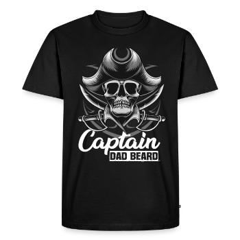 Captain Dad Beard Captain Boat Sailing Sailor - Men's Premium Organic T-Shirt - black - Front - Nico (187cm)