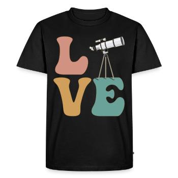 LOVE Telescope Stargazer Stargazing Astronomy - Men's Premium Organic T-Shirt - black - Front - Nico (187cm)