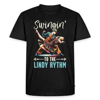 Lindy Hop Dancer Swinging Dancing Swing Dance - Men's Premium Organic T-Shirt - black - Front - Nico (187cm)