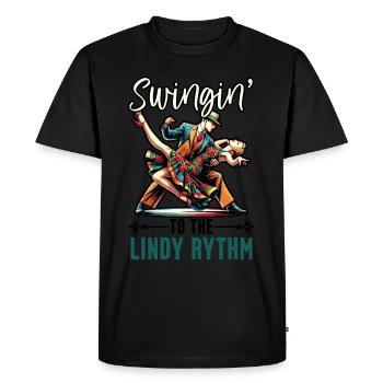 Lindy Hop Dancer Swinging Dancing Swing Dance - Men's Premium Organic T-Shirt - black - Front - Nico (187cm)