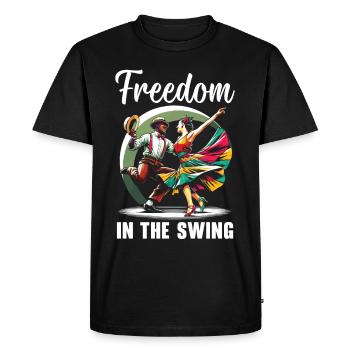 Lindy Hop Dancer Swinging Dancing Swing Dance - Men's Premium Organic T-Shirt - black - Front - Nico (187cm)